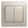 Выключатель 2-кл. Glossa 10А IP20 (сх. 5) 10AX в сборе молочный SE GSL000952