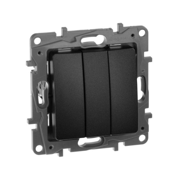 Механизм выключателя 3-кл. Etika винт. зажимы антрацит Leg 672613
