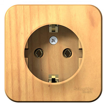 Розетка 1-м ОП Blanca 16А IP20 250В с заземл. без защ. шторок с изолир. пласт ясень SE BLNRA010115