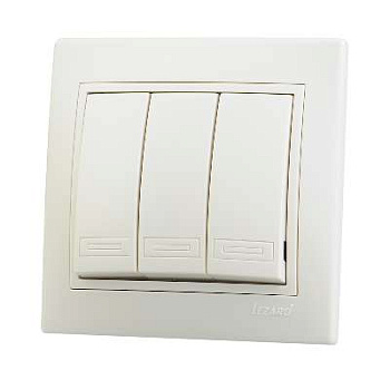 701-0303-109 Выключатель 3-кл. Mira крем. Lezard