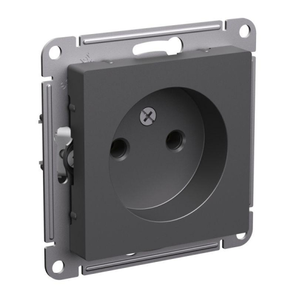 Розетка 1-м СП AtlasDesign 16А IP20 без заземл. без защ. шторок механизм базальт SE ATN001441