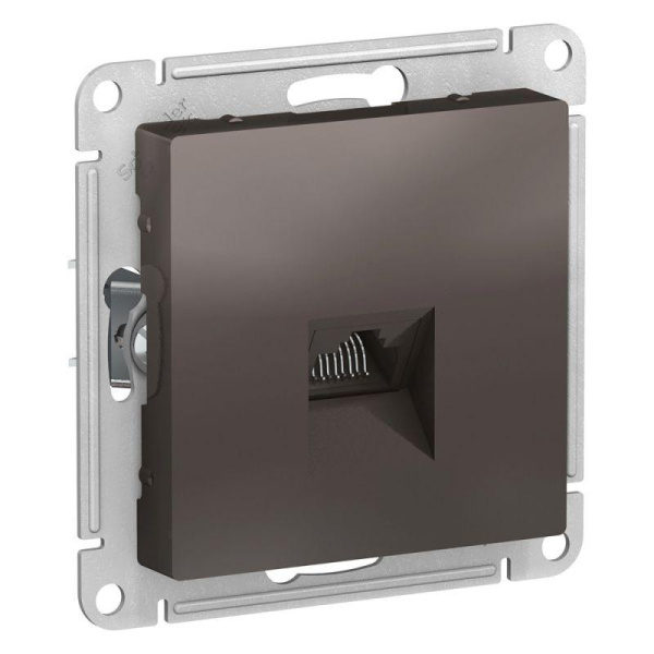 Розетка компьютерная 1-м AtlasDesign RJ45 кат.5E механизм мокко SE ATN000683
