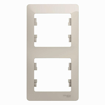 Рамка 2-м Glossa вертик. молочная SE GSL000906