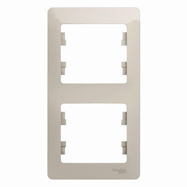 Рамка 2-м Glossa вертик. молочная SE GSL000906