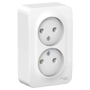 Розетка 2-м ОП Blanca 16А IP20 250В без заземл. без защ. шторок с изолир пласт бел. SE BLNRA000211