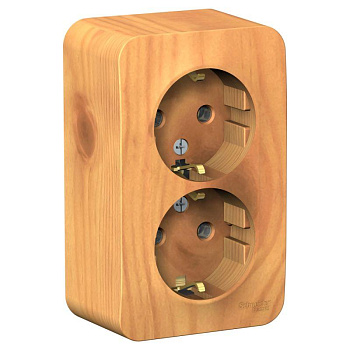 Розетка 2-м ОП Blanca 16А IP20 250В с заземл. без защ. шторок с изолир. пласт. ясень SE BLNRA010215