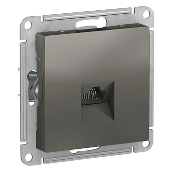 Розетка компьютерная 1-м AtlasDesign RJ45 кат.5E механизм сталь SE ATN000983