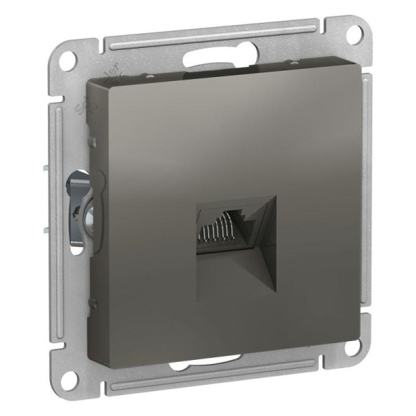 Розетка компьютерная 1-м AtlasDesign RJ45 кат.5E механизм сталь SE ATN000983