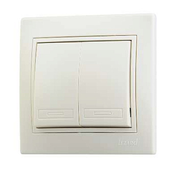 701-0303-101 Выключатель 2-кл. Mira крем. Lezard