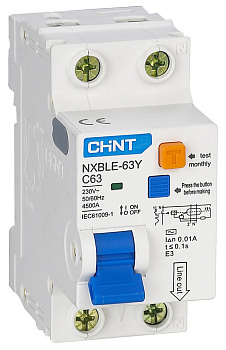 Диф. авт. NXBLE-63Y 1P+N 6А 30mA (4.5kA) CHINT 105540