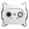 Розетка телевизионная проходная TV/SAT 2-м СП Glossa 4дБ механизм бел. SE GSL000198