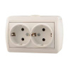 710-0200-127 Розетка 2-м ОП Nata с заземл. керам.бел.Lezard