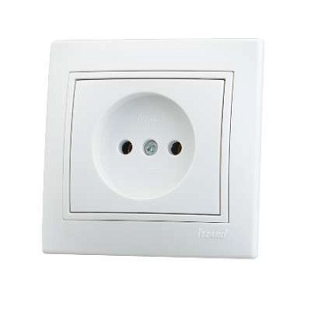 701-0202-121 Розетка 1-м Mira без заземл. керамич.бел.Lezard