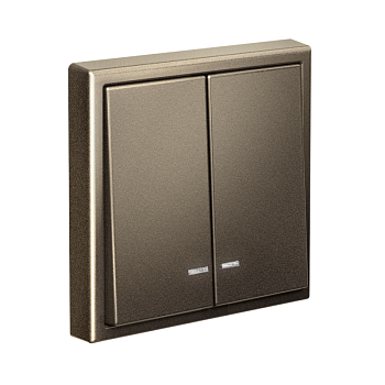 Выключатель 2-кл. ArtGallery (сх. 5а) 10AX с подсветкой механизм мокко SE GAL000653