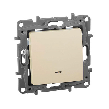 Механизм переключателя 1-кл. Etika с подсвет. авт. сл. кость Leg. 672315