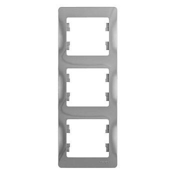 Рамка 3-м Glossa вертик. алюм. SE GSL000307