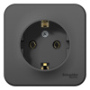 Розетка 1-м ОП Blanca 16А IP20 250В с заземл. без защ. шторок с изолир. пласт. антрацит SE BLNRA010116