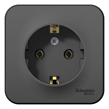 Розетка 1-м ОП Blanca 16А IP20 250В с заземл. без защ. шторок с изолир. пласт. антрацит SE BLNRA010116