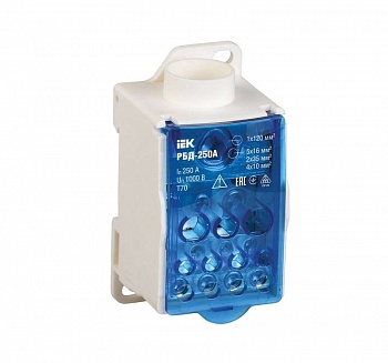 Блок распределительный на DIN-рейку РБД-250А ИЭК RBD-250