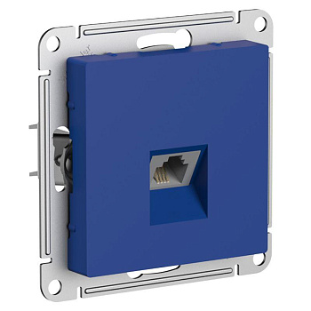 Розетка телефонная 1-м СП AtlasDesign RJ11 механизм аквамарин SE ATN001181