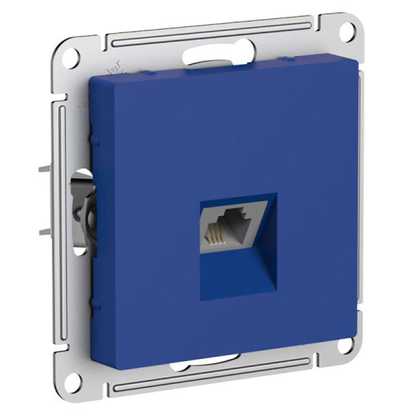 Розетка телефонная 1-м СП AtlasDesign RJ11 механизм аквамарин SE ATN001181