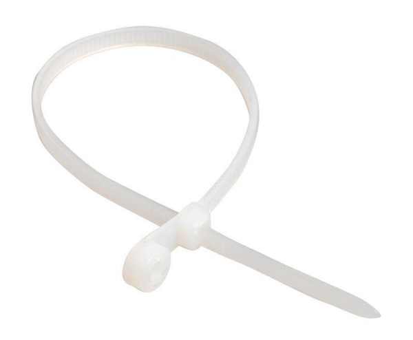 Хомут 3,5х200 нейл. бел. с отверстием для крепления ХОК (уп.100шт) IEK UHH40-5-200-100