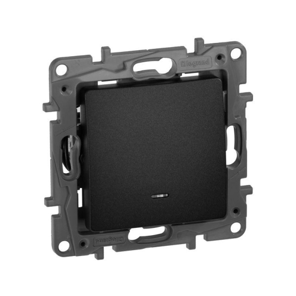 Механизм выключателя 1-кл. Etika с подсветкой антрацит Leg 672603