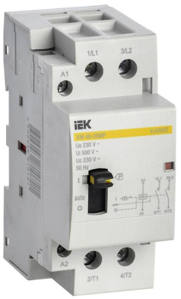 Контактор модульный КМ40-20МР с ручным управлением AC KARAT IEK MKK12-40-20