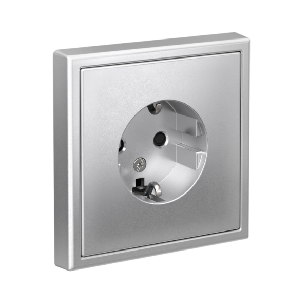 Розетка ArtGallery 16А с заземл. защ. шторки механизм алюм. SE GAL000345