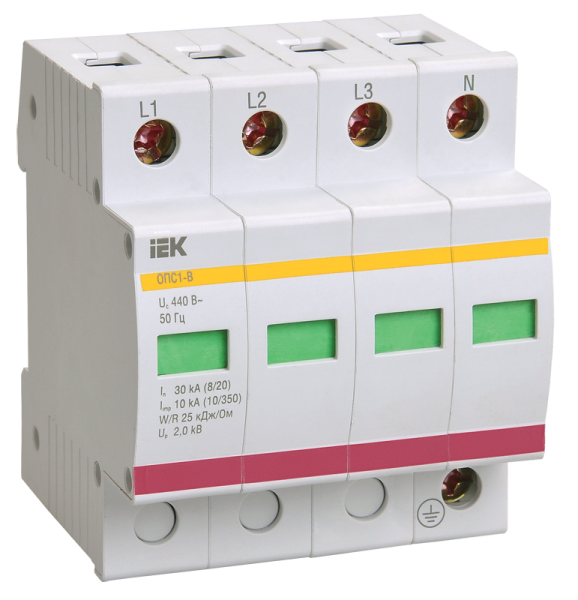 Ограничитель перенапряжения ОПС1-C 4P ИЭК MOP20-4-C