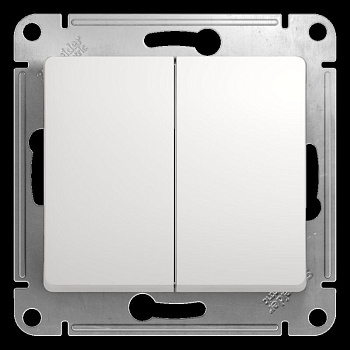 Выключатель 2-кл. СП Glossa 10А IP20 (сх. 5) 10AX механизм бел. SE GSL000151