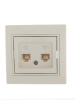 701-0303-138 Розетка 2-м Mira телефонная RJ11 крем. Lezard