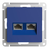 Розетка компьютерная 2-м AtlasDesign RJ45 кат.5E механизм аквамарин SE ATN001185