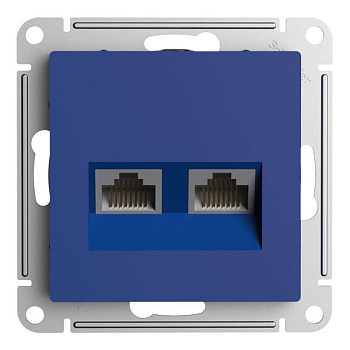 Розетка компьютерная 2-м AtlasDesign RJ45 кат.5E механизм аквамарин SE ATN001185