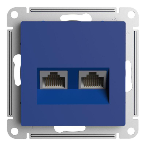 Розетка компьютерная 2-м AtlasDesign RJ45 кат.5E механизм аквамарин SE ATN001185
