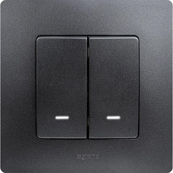 Механизм выключателя 2-кл Etika с подсветк. антрацит Leg. 672604