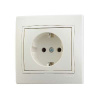 701-0303-122 Розетка 1-м Mira с заземл. керам.крем Lezard
