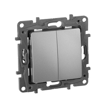 Механизм переключателя 2-кл. Etika авт.алюм. Leg. 672412