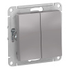 Выключатель 2-кл. AtlasDesign Aqua IP44 (сх. 5) 10AX механизм алюмин. SE ATN440351