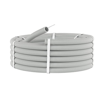 Труба гофрированная ПВХ d16мм гибкая тяжелая с протяжкой сер. DKC 91516