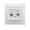 701-0202-143 Розетка 2-м Mira комп+телеф RJ11/RJ45 бел. Lezard