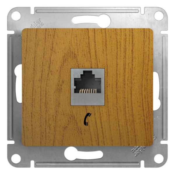 Розетка телефонная 1-м СП Glossa RJ11 механизм дуб SE GSL000581T