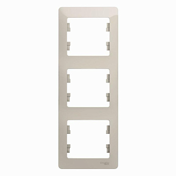 Рамка 3-м Glossa вертик. молочный SE GSL000907