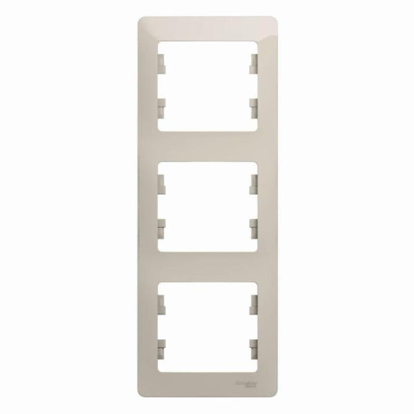 Рамка 3-м Glossa вертик. молочный SE GSL000907