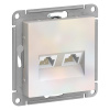 Розетка компьютерная 2-м AtlasDesign RJ45 кат.5E механизм жемчуг SE ATN000485