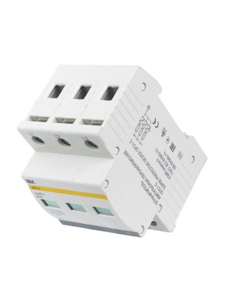 Ограничитель перенапряжения ОПС1-C 3P In=20кА Un=400В Im=40кА IEK MOP20-3-C
