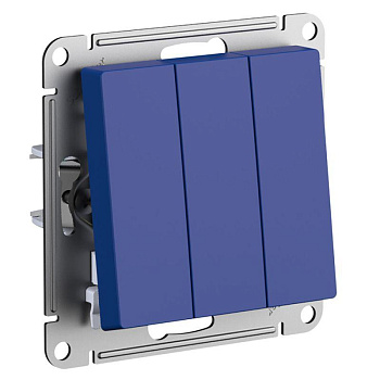 Выключатель 3-кл. СП AtlasDesign 10А IP20 (сх. 1+1+1) 10AX механизм аквамарин SE ATN001131