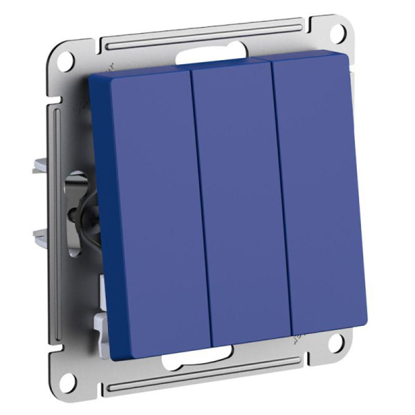 Выключатель 3-кл. СП AtlasDesign 10А IP20 (сх. 1+1+1) 10AX механизм аквамарин SE ATN001131