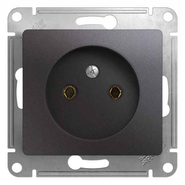 Розетка 1-м СП Glossa 16А IP20 без заземл. механизм графит SE GSL001341