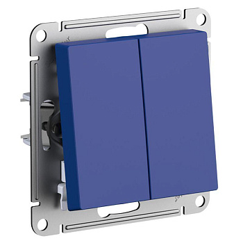 Переключатель проходной 2-кл. СП AtlasDesign 10А IP20 (сх. 6/2) 10AX механизм аквамарин SE ATN001165